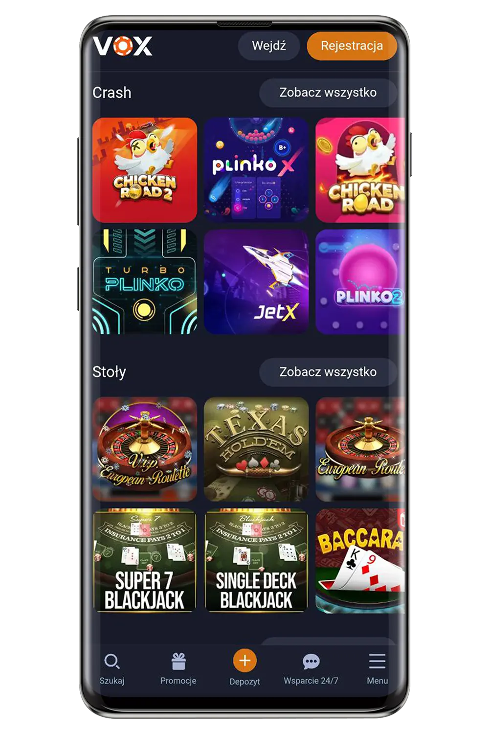 Zrzuty ekranu z oficjalnej strony internetowej Vox